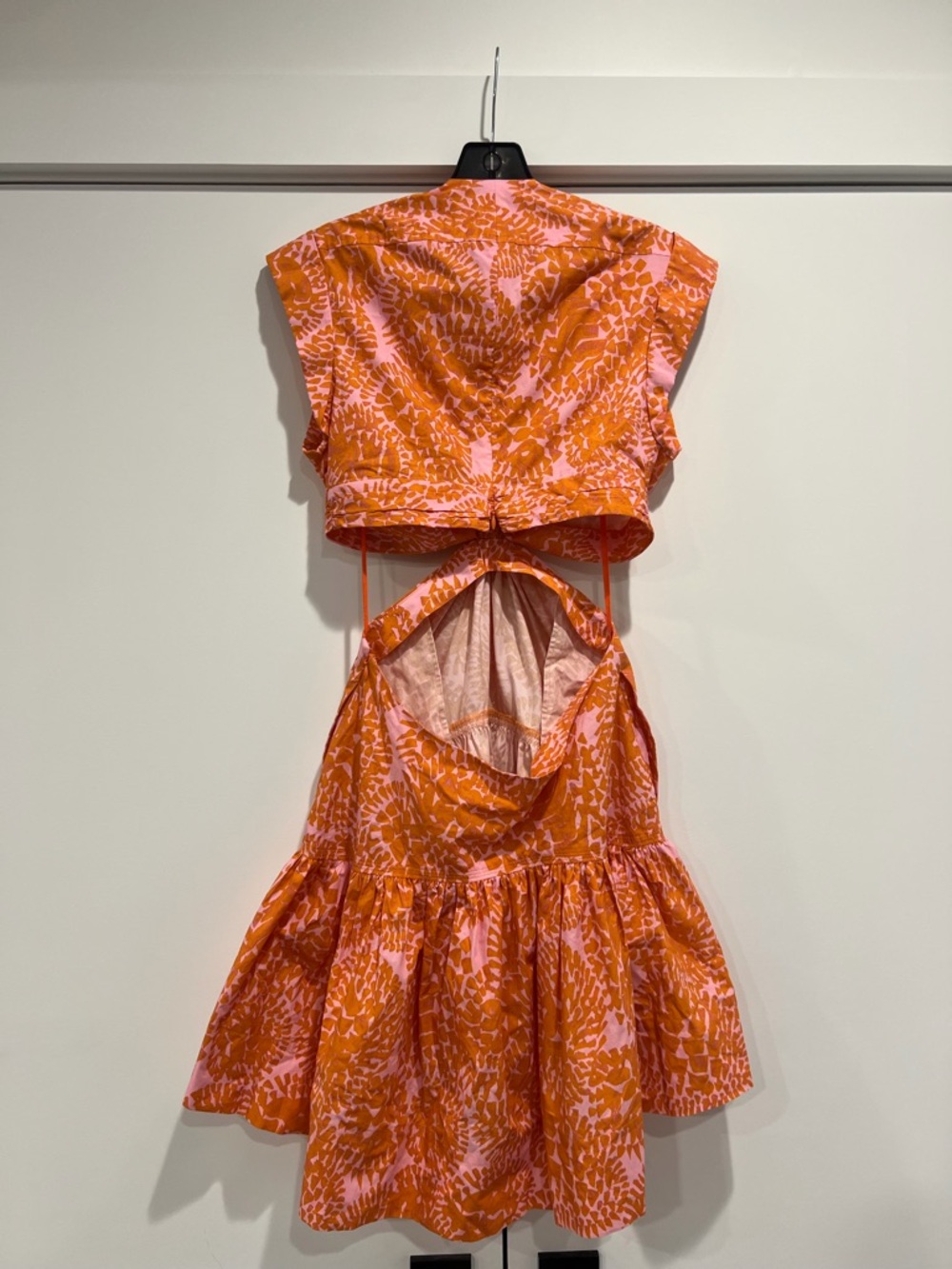 A.L.C. Cutout Twist Mini Dress – Pink & Orange Print (Size 6) - Picture 2 of 8